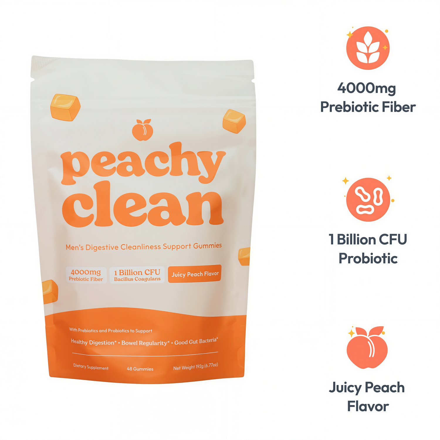 Clean Sugar-Free Pre+Probiotic Fiber Gummies